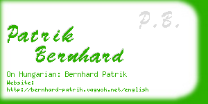 patrik bernhard business card